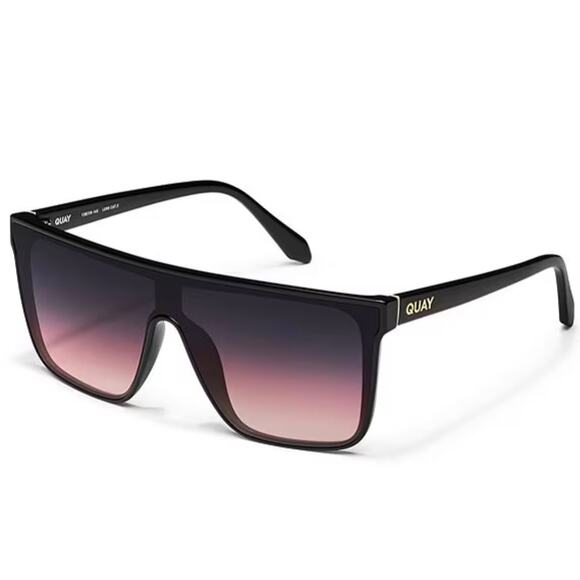 QUAY Unisex Nightfall Sunglasses Flat Top 1212 Polarized Smoke Lens & Case main image 5